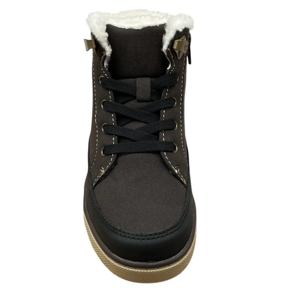 Eddie Bauer Little Boys Faux-Shearling Lined Ankle Boots Size 13 Brown-Tan-Black